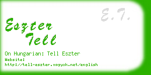 eszter tell business card